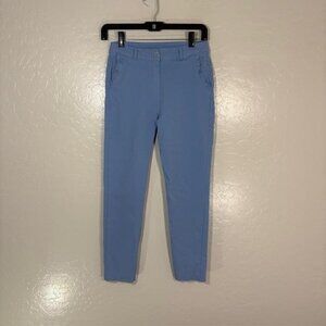 Venti6 Pants Womens Medium Blue Chino Slim Tapered Ruffle Pocket Ankle Stretch
